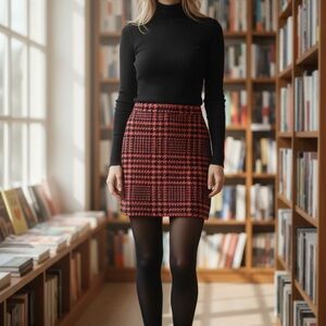 Plaid Red and Black Women's Skirt